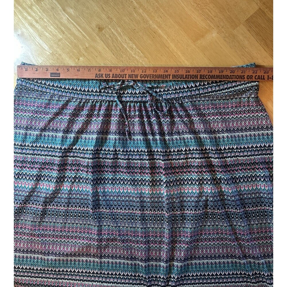 Lane Bryant Maxi Skirt 26/28 Chevron Print Side Slits Stretch Boho Long Plus - Picture 8 of 13